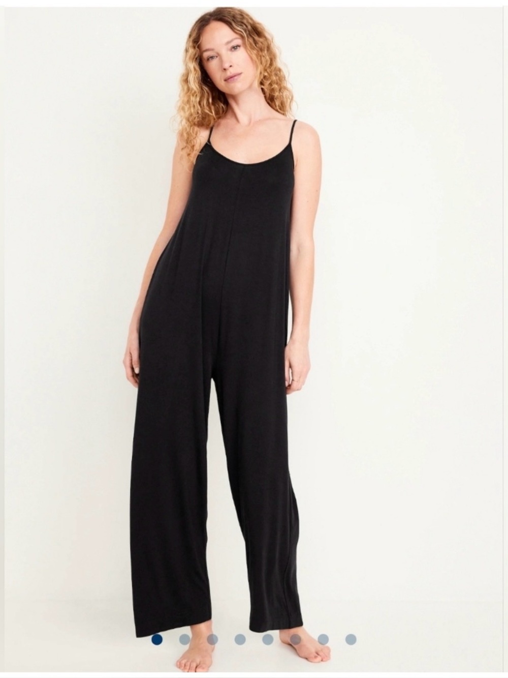 Black Wide-Leg Spaghetti Strap Jumpsuit Old Navy size large